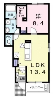 メロウB【103号室】の間取り