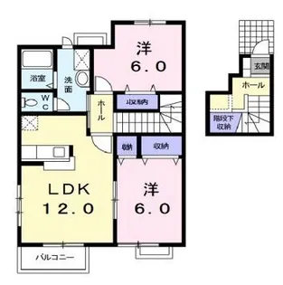 リヴィエールB【204号室】の間取り