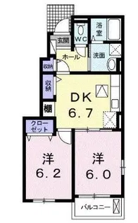 メゾンドボヌールB【101号室】の間取り