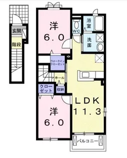メープルハウス A【201号室】の間取り