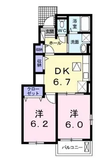 メープルハウス B【101号室】の間取り