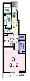 エルシャーレB【104号室】の間取り