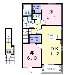 ヒルトップB【202号室】の間取り