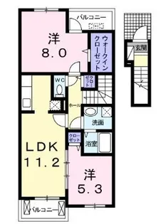 ピュアストリーム A【202号室】の間取り