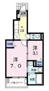 ノースカントリーS【102号室】の間取り
