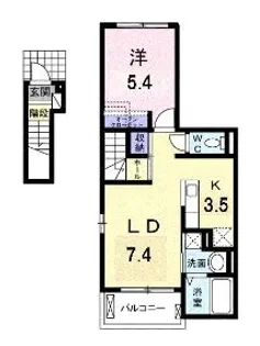 ノースカントリーS【203号室】の間取り