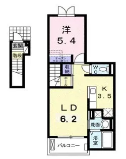 ライトスプリングB【204号室】の間取り