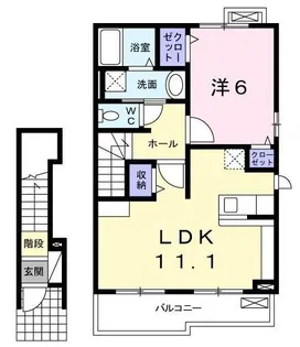 ロッソ ローザ【203号室】の間取り