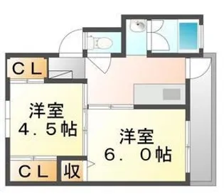 ビレッジハウス児島第二3号棟【407号室】の間取り