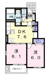 シュクルA【103号室】の間取り