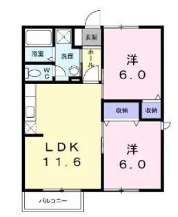タガミハイム【102号室】の間取り