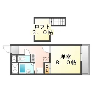 レオパレスカメリア【206号室】の間取り