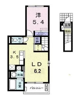 エクセレント山口【201号室】の間取り