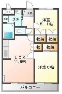 サンフィット橘【203号室】の間取り