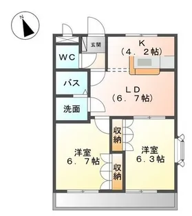 ランドマーク曙 壱番館【301号室】の間取り