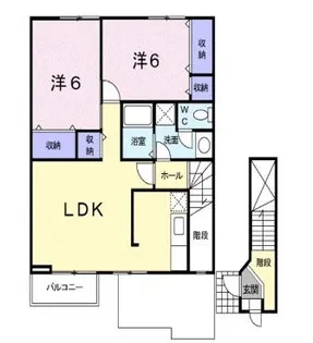 フォンテーヌD【202号室】の間取り