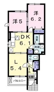 リバーサイドヒルズB【101号室】の間取り