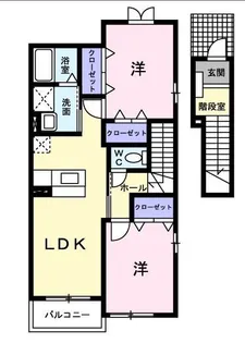 トゥジュールヴェール【201号室】の間取り