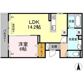 Sejour木之庄Ⅱ【205号室】の間取り