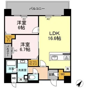 ALOFTⅡ【701号室】の間取り