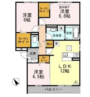 コンフォール【305号室】の間取り