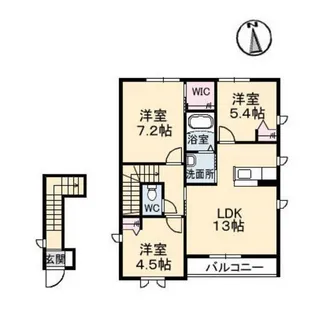 CASA BROTE C棟【202号室】の間取り