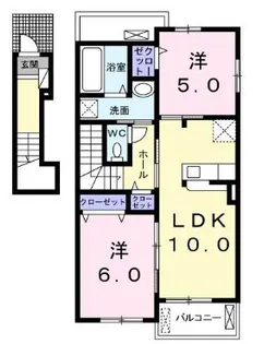 ローズコリーヌC【201号室】の間取り