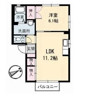 クレスト21 A棟【202号室】の間取り