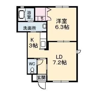 グランドール春日【103号室】の間取り