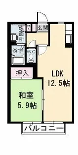 エスパス ブリエ A棟【102号室】の間取り