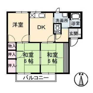エスパディ A棟【201号室】の間取り