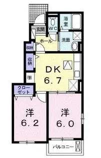クレアール【101号室】の間取り