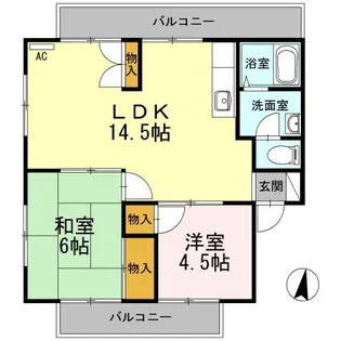 エバーグリーン手城 A棟【301号室】の間取り