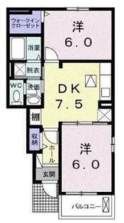 フォレストリー駅家B【104号室】の間取り