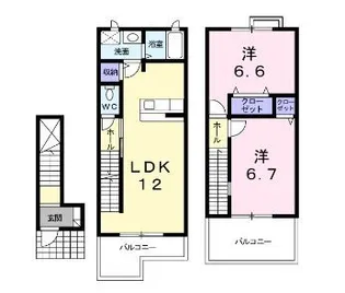 アビタシオン ドゥ A【203号室】の間取り