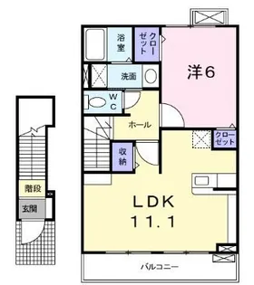 1LDKの間取り画像