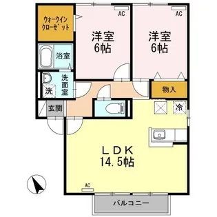 サンモール川口 B棟【102号室】の間取り