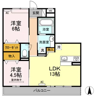 メゾン・ド・キャトルⅣ【205号室】の間取り