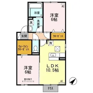 アクイーユ【101号室】の間取り