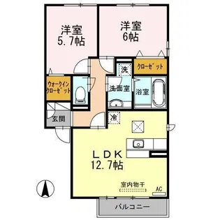 グランセ【105号室】の間取り