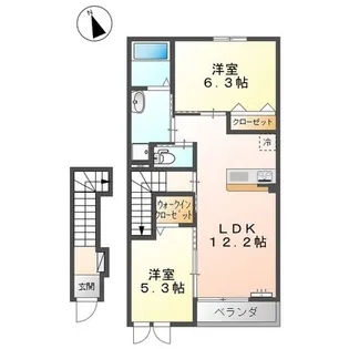 ティエード【202号室】の間取り