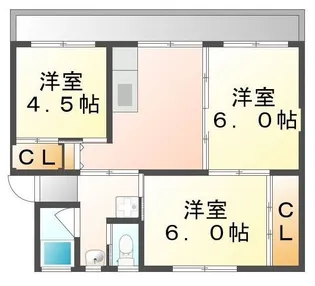 ビレッジハウス新高山1号棟【108号室】の間取り