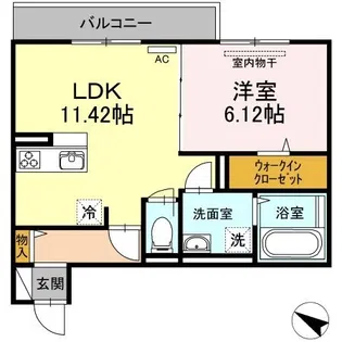 セジュール長江【203号室】の間取り