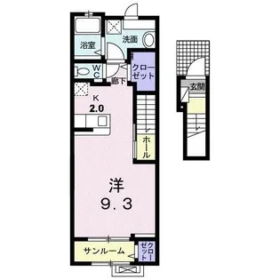 ベルシティ【204号室】の間取り