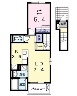 メゾン アンソレイユ【201号室】の間取り