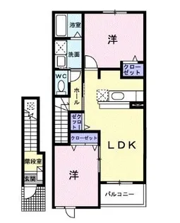 プラシードB【202号室】の間取り