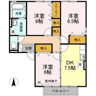 ブルーモンターニュ Ⅲ棟【203号室】の間取り