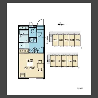 ローズシャンブル【103号室】の間取り