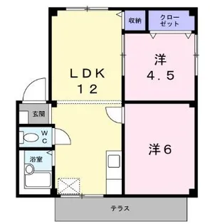 シティハイツ檀B【101号室】の間取り