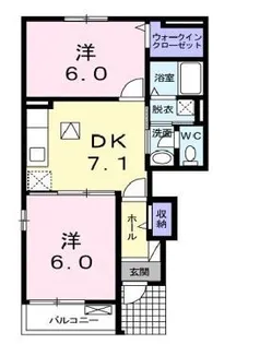 マリアローザA【101号室】の間取り